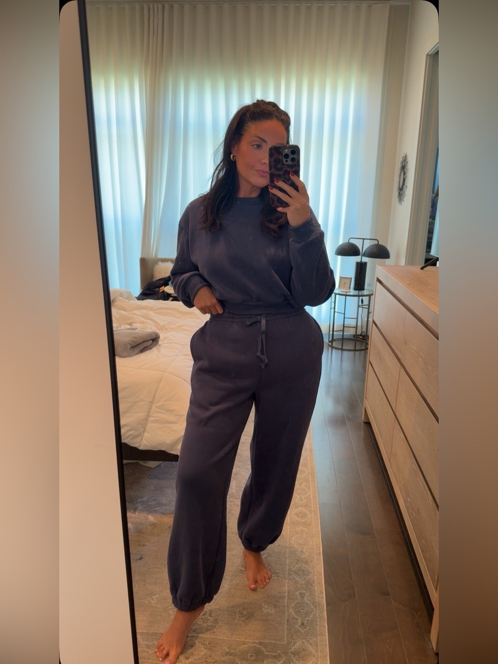 BluIvy Set | Cropped sweatshirt & High Waisted Joggers | Blue | L